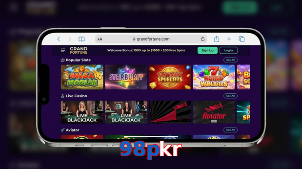 Main screen of 98Pkr ios page for PK players